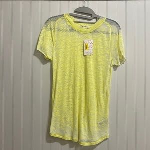 NWT Free People sheer yellow t-shirt in size Medium